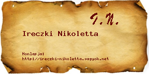 Ireczki Nikoletta névjegykártya